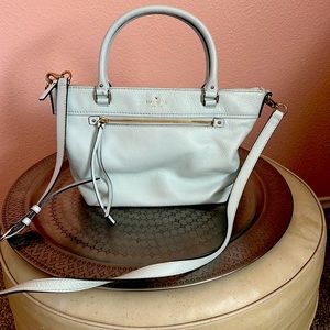 Kate Spade pebble grain leather satchel in soft mint green. Barely used.